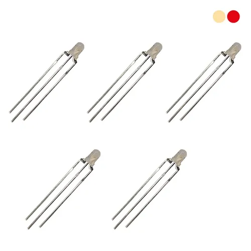 5x Dual-LED 3 mm diffus rot/warmweiß mit Widerstand für 5-24 V Spur-G Ersatzteil
