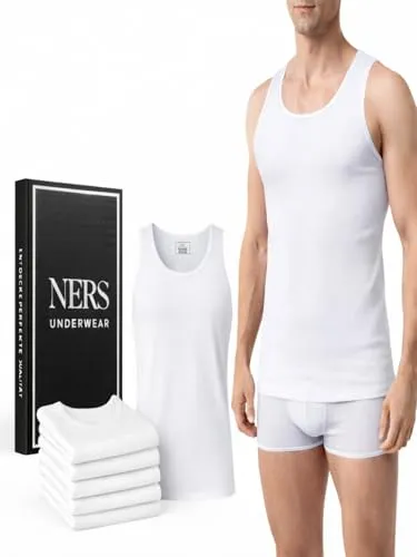 NERS Unterhemd (4er Pack) 100% Baumwolle für Herren - Hochwertige Unterhemden aus 100% Baumwolle im praktischen 4er Pack. Atmungsaktiv und hautfreundlich für optimalen Tragekomfort im Alltag.