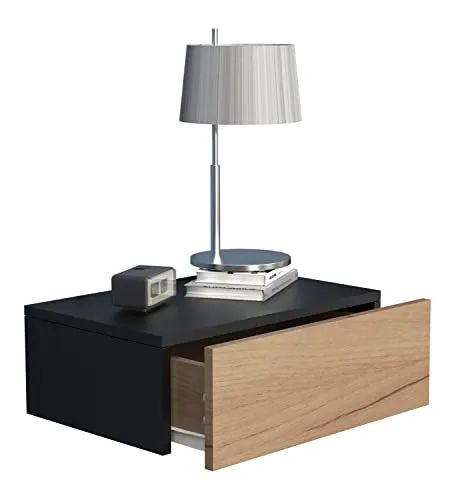 VCM Nachtschrank Usal M | Wandboard mit Schublade - Stylisches Wandboard und Nachttisch mit leichtgängiger Schublade, Maße ca. H. 15 x B. 45 x T. 30 cm. Ideal für praktische Ablage und zur Ergänzung mit weiteren VCM Usal Varianten.