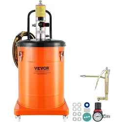 VEVOR Fettpumpe 40L - Luftbetriebene Schmiermittelpumpe - Effiziente 40L Fettpumpe für 0-3# Fett, ideal für Autos und Maschinen. Hält Temperaturen von -20 bis 100°C aus und pumpt bis zu 740 g/min.