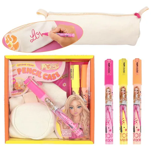 TOPModel DIY Mäppchen zum Selbstbemalen mit 3 Neon-Markern