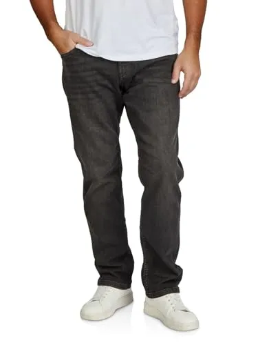 TOM TAILOR Jeans Herren Stretch Straight Fit Marvin Jeanshose Hose Denim, Länge:30L, Weite:33W, Farbe:Used Dark Stone Black Denim (10250)