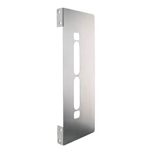 FEPS Schließblech Universal Türschonblech D=55mm - Edelstahl gebürstet - Türzusatzschlösser für Haustüren und Innentüren, geeignet für Holztüren, Stahltüren und Kunststofftüren. Robustes Edelstahl-Design, ideal für langlebigen Schutz.
