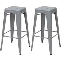 2er-Set Barhocker MCW-A73 - Metall Industriedesign, stapelbar und platzsparend - Barhocker im modernen Industriedesign, stapelbar und mit praktischen Gummifüßen für Bodenschutz. Ideal für kleine Räume, mit stabiler Bauweise und maximaler Belastbarkeit von 120 kg.