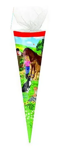 Livepac Office Schultüte Schultüte / Zuckertüte / Länge: 35cm / rund / Tüllverschluss / 