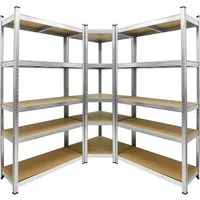Produktbild ECD Germany Regalsystem Set 2 Lagerregale 180x90x40 cm mit Eckregal 180x70x40 cm