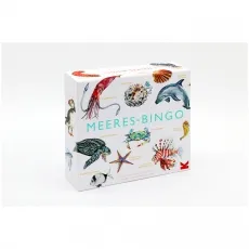 Meeres-Bingo - Gesellschaftsspiel für die ganze Familie mit 64 verschiedenen Meeresbewohnern, fördert Umweltbewusstsein und bietet wunderschöne Tier-Illustrationen sowie interessante Fakten.