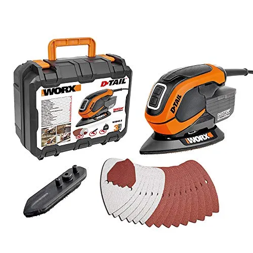 WORX WX648.2 Delta-Multischleifer 65 W | DustStop Mikrofilter, Klettverschluss-System, ergonomisches Design, kompakt und leicht, inklusive Zubehör