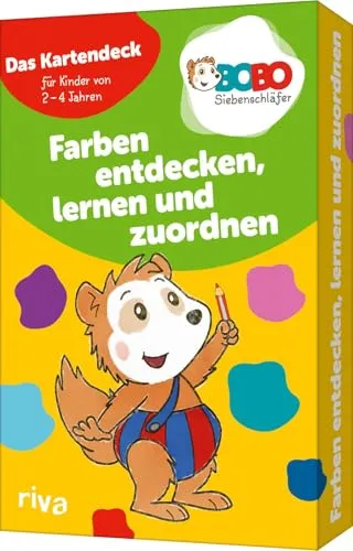 Bobo Siebenschläfer – Farben entdecken, lernen und zuordnen - Kartenspiel für Kinder von 2-4 Jahren, fördert spielerisch das Erkennen und Zuordnen von Farben mit bunten Bildergeschichten.
