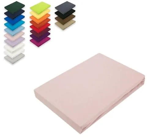 EXKLUSIV HEIMTEXTIL Jersey Spannbettlaken 60 x 120 cm Rosa 100% Baumwolle Öko - Tex Zertifiziert Bed-Sheet Bettlaken Spannbetttuch