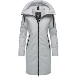 Ragwear Damen Wintermantel Jumana YOUMODO Ash Gr. M - Funktionsjacken: Eleganter Steppmantel mit Wolloptik, wasser- und windabweisend, ideal für kalte Wintertage und mit praktischem 2-Wege-Reißverschluss für Flexibilität.
