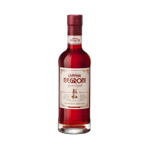 Campari Negroni - servierfertiger italienischer Cocktail - Cocktails - Genießen Sie den eleganten Campari Negroni, servierfertig und ideal als Pre-Dinner Drink. Perfekte Harmonie aus Gin, Wermut und Campari in einer 0,5 Liter Flasche.