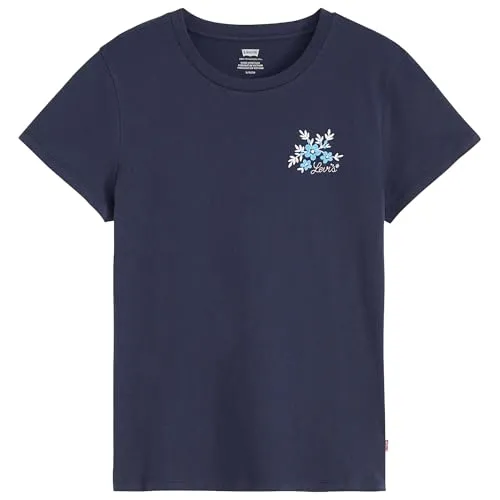 Levi's® T-Shirt THE PERFECT TEE mit Batwing-Logoprint in Blau M (38) - Hochwertiges T-Shirt aus 100% Baumwolle, atmungsaktiv und ideal für den lässigen Look. Maschinenwaschbar und mit Rundhalsausschnitt für optimalen Komfort.