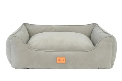 Lous Orthopädisches Hundebett – Gelenkschonendes Premium Hundekissen, extra weich, Abnehmbarer & waschbarer Bezug, rutschfest – Für kleine, mittlere & große Hunde“ (Anthrazit/Grau, ca. L 70x60x30 cm)