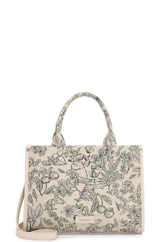 TAMARIS Shopper TAS Katima – Beige, 33x25x12 cm - Vielseitiger Damen-Shopper aus feinem Polyester mit Reißverschluss und praktischer Mittelwand. Ideal für Büro, Uni oder Freizeit – für alles, was Sie unterwegs brauchen!