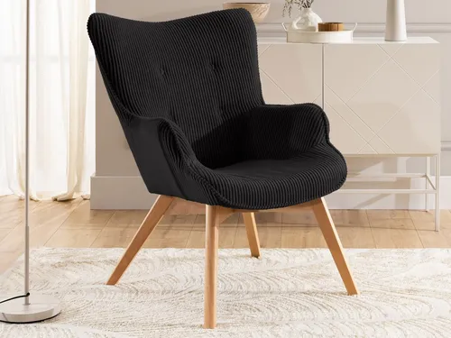 S-Style Loungesessel Lenari aus Cordstoff mit Massivholzfüßen - Der Loungesessel Lenari vereint skandinavisches Design mit hochwertigem Cordstoff. Ideal für entspannte Momente, bietet er ausgezeichneten Sitzkomfort und passt perfekt in jeden Wohnraum.