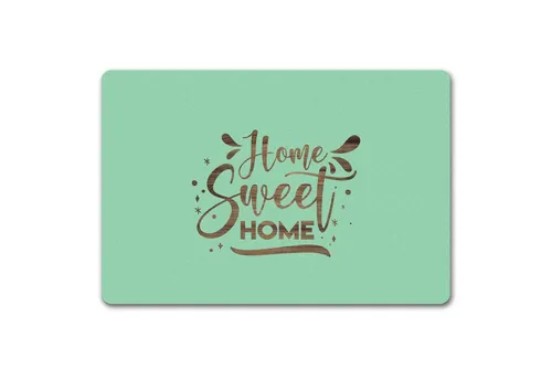 speecheese Fußmatte Home Sweet Fußmatte in 40x60 cm ohne Rand mit mintfarbenem