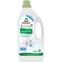 Frosch Baby Waschmittel 1,5 Liter – hypoallergen und sanft - Frosch Baby Waschmittel in der 1,5 Liter Flasche ist ideal für Bunt- und Weißwäsche. Die hypoallergene Formel mit Kamille-Extrakten sorgt für sanfte Reinigung ohne Farbstoffe. Geeignet für Allergiker und Babys.
