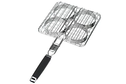 LANDMANN Pure Edelstahl Grillbräter für 4 Hamburger Patties