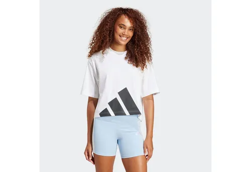 Adidas Essential Boyfriend T-Shirt Damen - weiss - T-Shirts für Damen, weicher Single Jersey für höchsten Tragekomfort, perfekt für entspannte Tage und sportlichen Look mit großem 3-Streifen Logo.