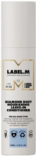 label.m Diamond Dust Leave-In Conditioner 150 ml - Haarpflege mit intensiver Hydratation, Hitzeschutz und Strahlkraft dank mikrofeiner Mandeln und Kokosnuss. Ideal für gesundes, glänzendes Haar.