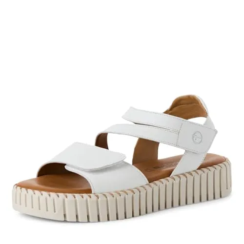 Tamaris Sandalette - Modische Riemchensandale mit Plateau - Wanderschuhe: Stylische Sommerschuh mit geriffelter Plateausohle (3,5 cm) und gepolsterter Innensohle für optimalen Komfort beim Tragen.