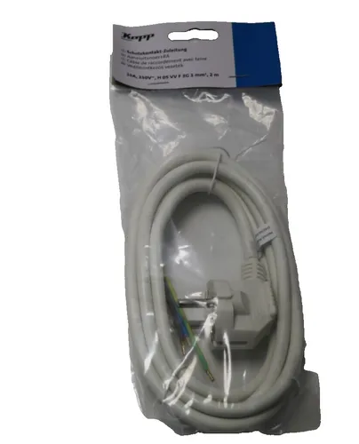 Kopp Schutzkontakt-Zuleitung mit Schutzkontakt-Stecker,abgemanteltes Leitungsend