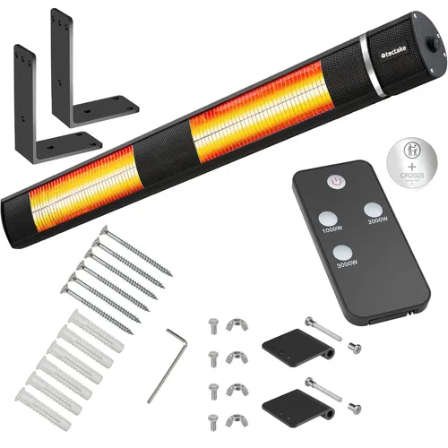 tectake® Infrarot Heizstrahler 3000W mit Fernbedienung von tectake