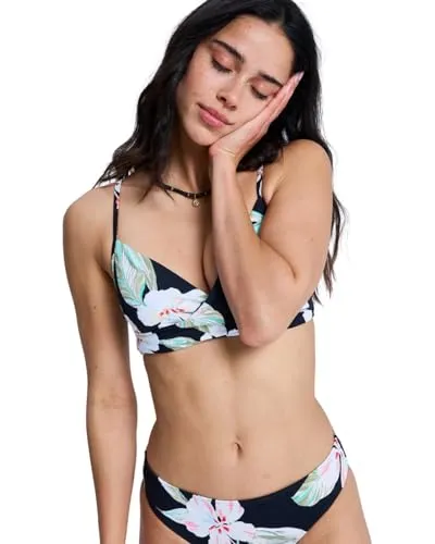 Roxy Bandeau-Bikini-Top Printed Essentials Schwarz XS - Stylisches Bandeau-Bikini-Top in Anthracite Spring Charming, ideal für einen trendigen Strandlook. Mit pflegeleichtem Materialmix aus 85% Microfaser und 15% Elasthan.