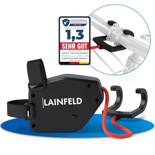 LAINFELD Kinder Fahrrad Abschleppseil - 2,5 Meter Zugsystem für Fahrrad - Abschleppseil für Kinderfahrräder, ideal für müheloses Ziehen von Kindern mit dem eigenen Fahrrad. Universell passend für alle Fahrräder und mit sicherem Halt dank fester Klettverschlüsse.