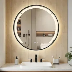 COSTWAY runder Badspiegel mit Beleuchtung, 60 cm, Anti-Beschlag-Funktion, 3 Lichtfarben - Eleganter 60 cm runder Badspiegel mit praktischer Anti-Beschlag-Funktion und stufenlos einstellbarer Helligkeit. Ideal für Badezimmer, Friseursalons und Ankleidezimmer. Minimalistisches Design für jeden Raum.