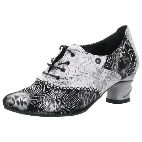 Damen Hochfrontpumps von Simen in Grau mit Schnürung - Damen-Pumps aus hochwertigem Echtleder, kombiniert Stil und Komfort für jeden Anlass.