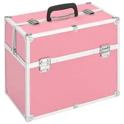 vidaXL Kosmetikkoffer 38x23x34cm Rosa - Reisetaschen – Stilvoller Aluminium Koffer mit viel Stauraum für Kosmetik und Beauty-Produkte, ideal für unterwegs und sorgt für Ordnung.