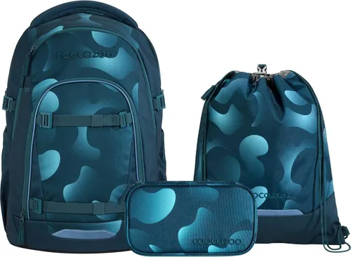 coocazoo MATE Aqua Flow Schulranzen-Set 3-teilig
