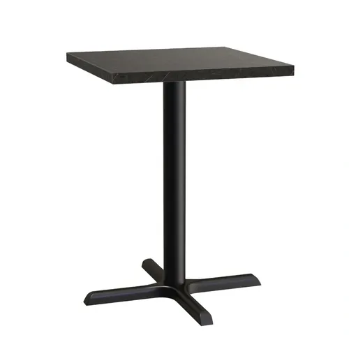 Bistrotisch 60x60 cm | Marmor Dunkel | Gusseisengestell mit Kreuzfuß
