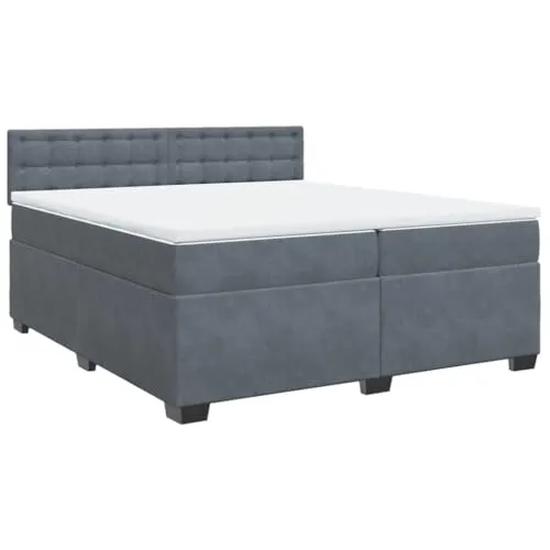 vidaXL Boxspringbett 200x200cm Dunkelgrau in grau von vidaXL