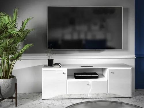 Lowboard TV-Unterschrank Glamour 160cm in Weiß Hochglanz