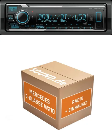 Kenwood KMM BT508DAB Autoradio Einbaupaket für Mercedes E-Klasse W210 | Bluetooth & DAB+