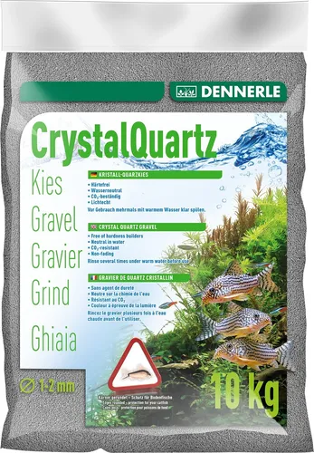 DENNERLE 1731 Kristall-Quarzkies Schiefergrau 10 kg - Bodengrund für Aquarien, ideal für alle Wasserarten, sorgt für ein natürliches Ambiente und fördert das Wachstum von Pflanzen.