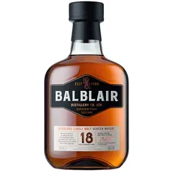 Balblair 18 Jahre - Highland Whisky (1 x 0,7l) - Whisky, ideal zum Verschenken oder für den eigenen Genuss, klar, mild und harmonisch im Geschmack