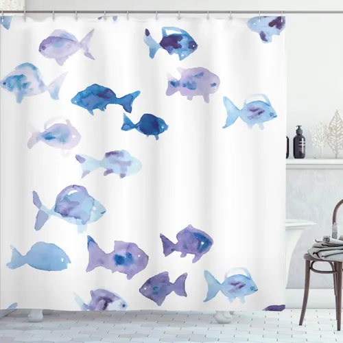 Abakuhaus Aquarell Fische Duschvorhang von Abakuhaus