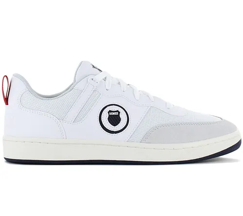 K-Swiss Classic K-Varsity Herren Sneaker Weiß 09075-130 - Sneaker für Herren, ideal für Freizeit und Sport, mit atmungsaktivem Obermaterial aus Leder und Mesh für optimalen Tragekomfort.