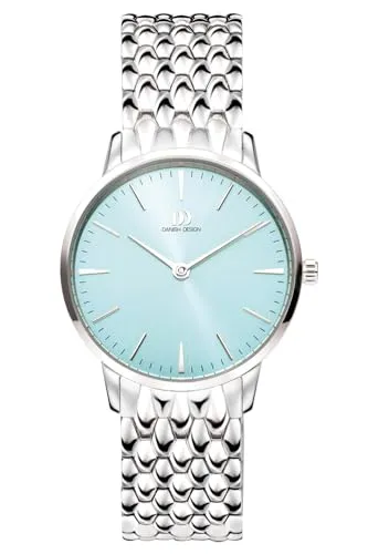 Danish Design Quarzuhr Akilia Stahl/Türkis - Stylische Armbanduhr für Damen mit präzisem Quarzwerk und elegantem türkisfarbenem Zifferblatt, ideal für jeden Anlass und wasserdicht bis 3 bar.