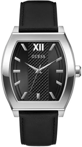 Guess Quarzuhr PUNCTUAL GW0706G1 - Elegante Herrenuhr - Herrenuhren mit Quarz-Antrieb und analoger Anzeige, wasserdicht bis 3 bar. Stilvolles Design mit schwarzem Zifferblatt und silberfarbenem Edelstahlgehäuse.