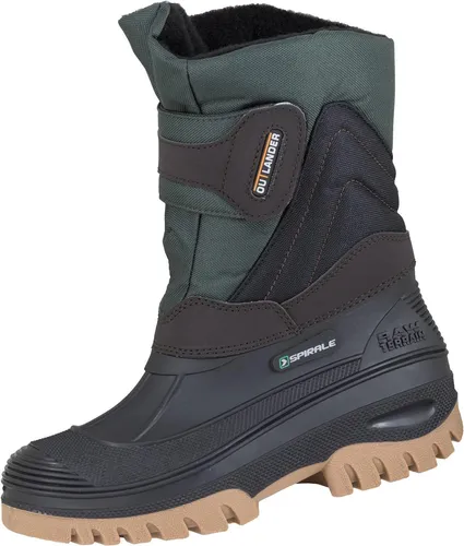 Spirale Lander Stiefel schwarz/oliv gefüttert Gr. 34 - Wanderschuhe für kalte Tage, mit robuster, rutschhemmender Profilsohle für Sicherheit im Gelände und wasserdichtem PVC-Fuß für optimalen Komfort.