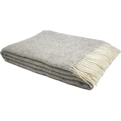 Wolldecke 100% Wolle | Plaid/Wohndecke | Hellgrau