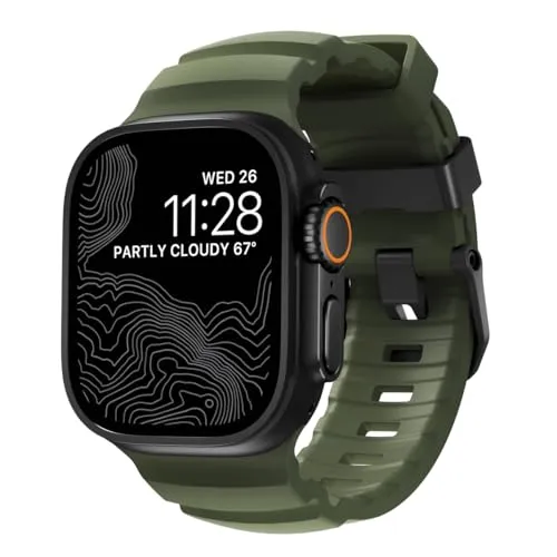NOMAD Rocky Point Band für Apple Watch 42/44/45/49 mm - Smartwatch Zubehör mit modernem, wasserfestem Design und hoher Stabilität. Ideal für aktive Nutzer, die ein leichtes und atmungsaktives Armband suchen.