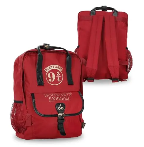 Mochila Hogwarts Harry Potter rot 35cm - Rot - Fußball-Fanartikel und praktischer Rucksack für Harry Potter-Fans, mit ergonomischen Trägern und geheimen Fächern für Zauberutensilien. Ideal für Schule und Abenteuer!