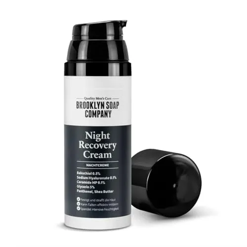 Night Recovery Cream (50ml) · BROOKLYN SOAP COMPANY · Regenerierende Nachtcreme mit Hyaluron & Panthenol · Mildert Falten & spendet Feuchtigkeit