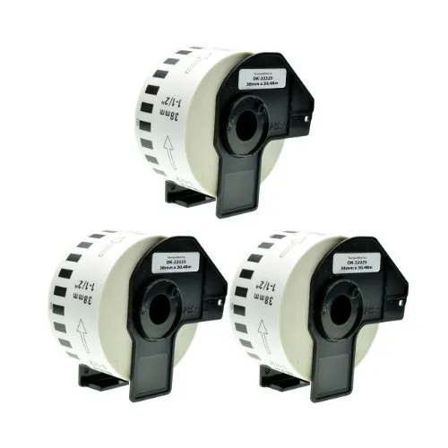 Logic-Seek 3X Endlos-Etikett kompatibel für Brother DK22225 38mm x 30,48m P-Touch QL-1050 1060N 500 550 560 570 580 700 500 A BS BW 560 VP YX 580N 650TD 710W 720NW